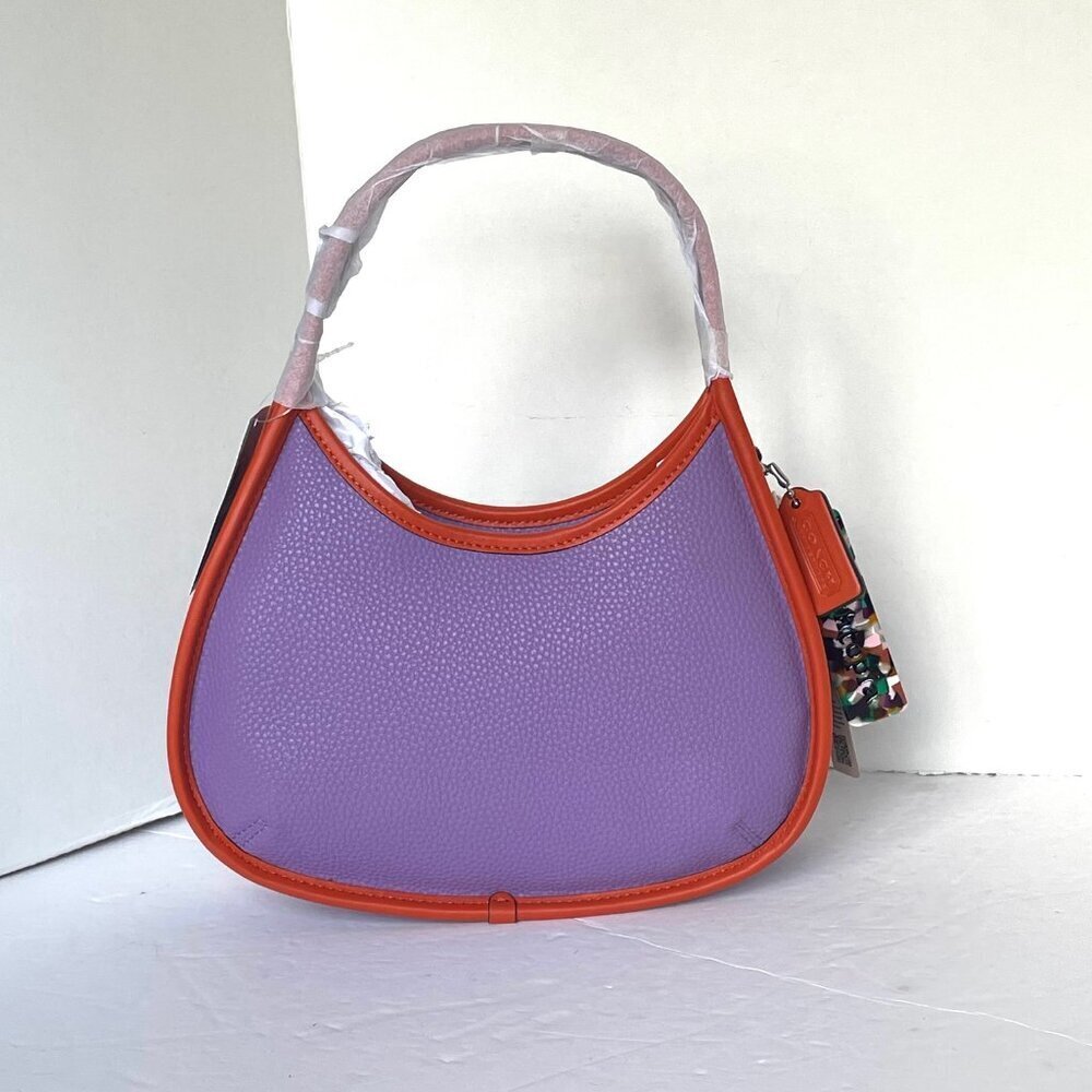 Coach Ergo Bag Coachtopia Purple Shoulder Bag 90s Leather CK112 Iris Sun Orange - Picture 9 of 9
